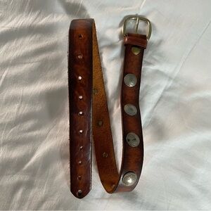 Men’s Leather Brown/Gold Belt